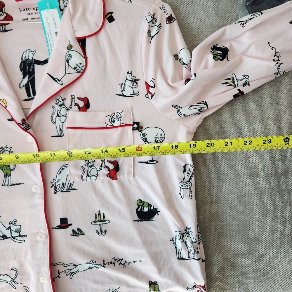 Kate Spade New York Pink Medium Notch Collar Jersey Sleep Lounge Pj Set NWT - Picture 10 of 11